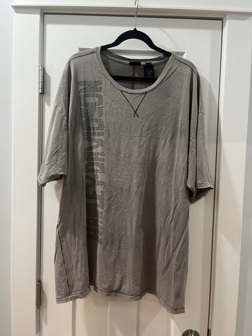 Harley Davidson Motor Cycle Men's 3XL Graphic T-Shirt Gray Black Stitching 3XL